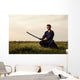 Kendo Fighter Holding Bokuto Wall Decal