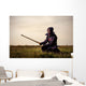 Kendo Fighter with Shinai Wall Decal
