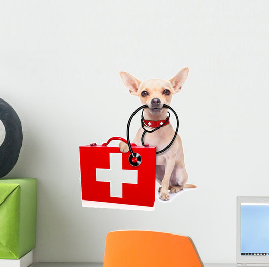Medical Doctor Dog Wall Decal Design 2