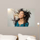 Joyful Woman with Hairstyle Wall Decal