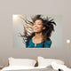 Joyful Woman with Hairstyle Wall Decal