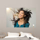 Joyful Woman with Hairstyle Wall Decal