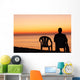 Man Sits Chair Alone Wall Decal