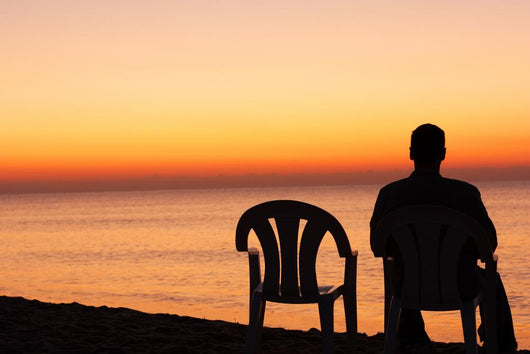 Man Sits Chair Alone Wall Decal