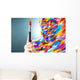 Portrait Bright Beautiful Girl Wall Decal Design 1