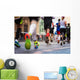 Unrecognizable Young Runners City Wall Decal Design 2