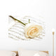 White Rose Musical Notes Wall Decal