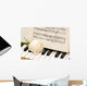 White Rose Piano Keys Wall Decal