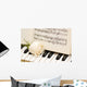 White Rose Piano Keys Wall Decal