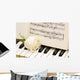 White Rose Piano Keys Wall Decal