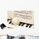 White Rose Piano Keys Wall Decal