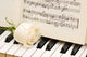 White Rose Piano Keys Wall Decal