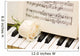 White Rose Piano Keys Wall Decal