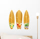 Wooden Surfboards with Floral Wall Stickers Wall Decal