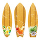 Wooden Surfboards with Floral Wall Stickers Wall Decal