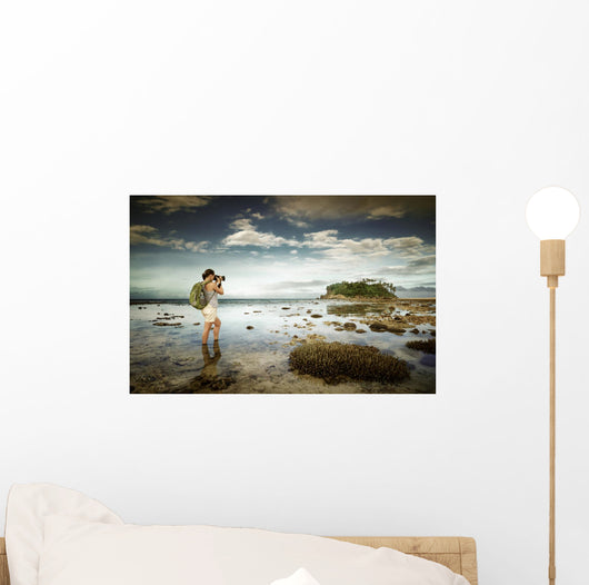 Standing Water Traveler Woman Wall Decal