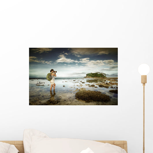 Standing Water Traveler Woman Wall Decal