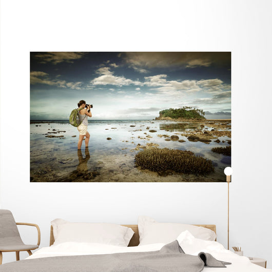 Standing Water Traveler Woman Wall Decal