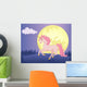 Moon and Unicorn Wall Decal Design 1