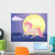 Moon and Unicorn Wall Decal Design 1