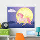 Moon and Unicorn Wall Decal Design 1