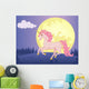 Moon and Unicorn Wall Decal Design 1