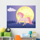 Moon and Unicorn Wall Decal Design 1