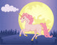 Moon and Unicorn Wall Decal Design 1