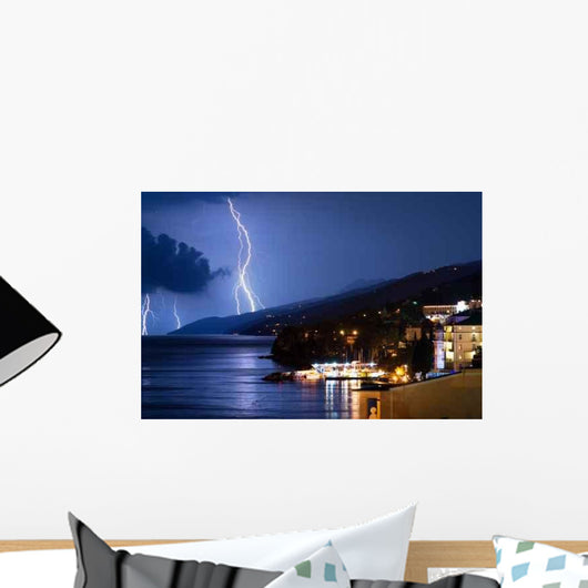 Small City near Ocean Wall Decal