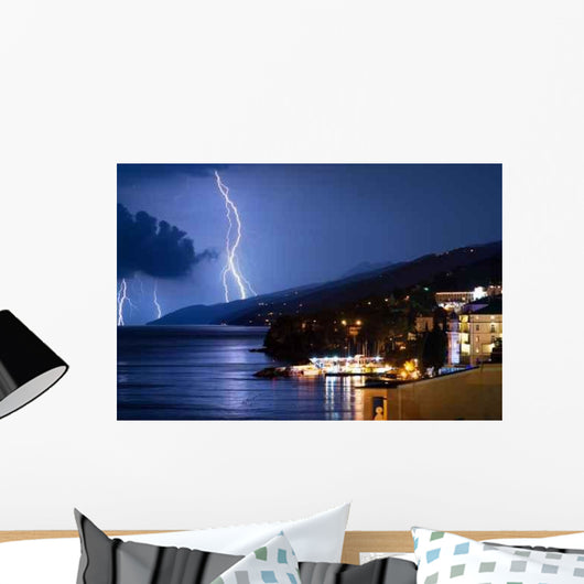 Small City near Ocean Wall Decal