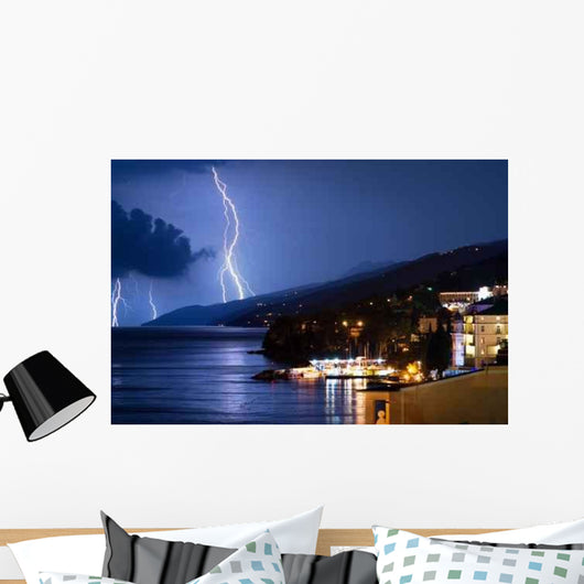 Small City near Ocean Wall Decal