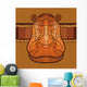 Hippo Head with Ethnic Wall Decal