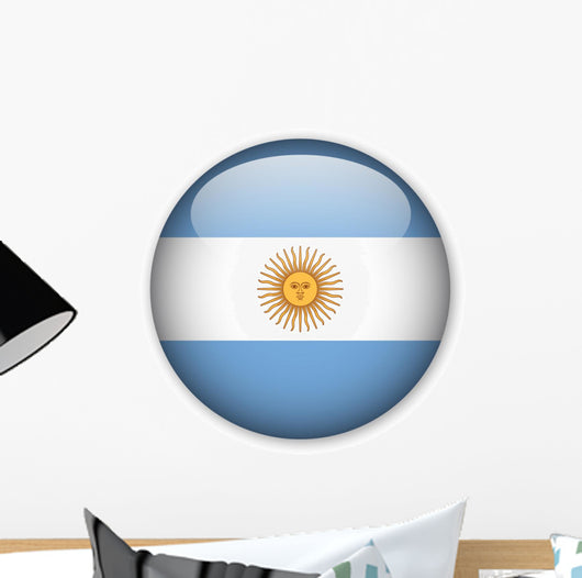 Argentinian Flag Button Wall Decal