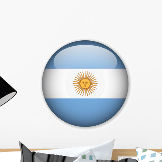 Argentinian Flag Button Wall Decal