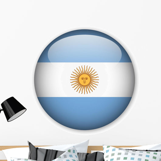 Argentinian Flag Button Wall Decal