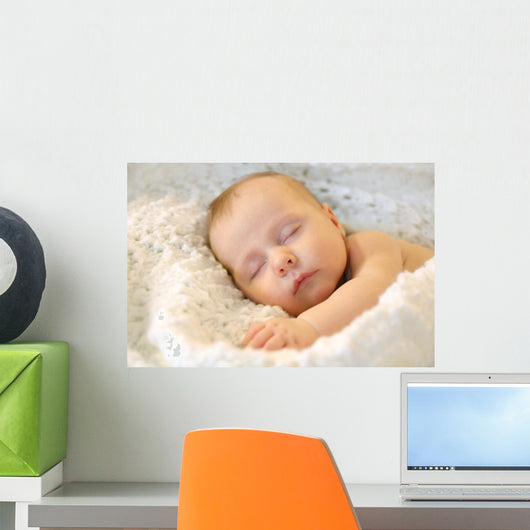 Sleeping Newborn Baby Girl Wall Decal