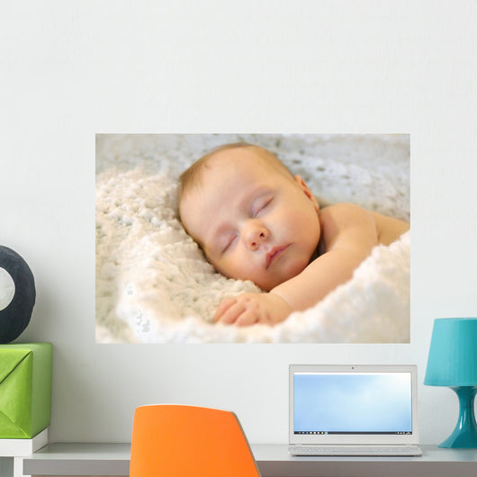 Sleeping Newborn Baby Girl Wall Decal