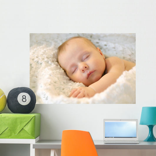 Sleeping Newborn Baby Girl Wall Decal