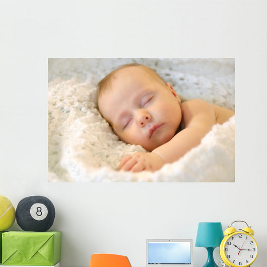 Sleeping Newborn Baby Girl Wall Decal