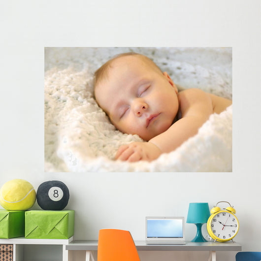 Sleeping Newborn Baby Girl Wall Decal