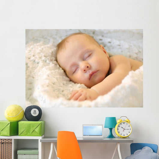 Sleeping Newborn Baby Girl Wall Decal