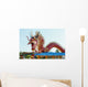 Symbol Red Dragon Statue Wall Decal