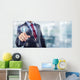 Man Office Touching Screen Wall Decal
