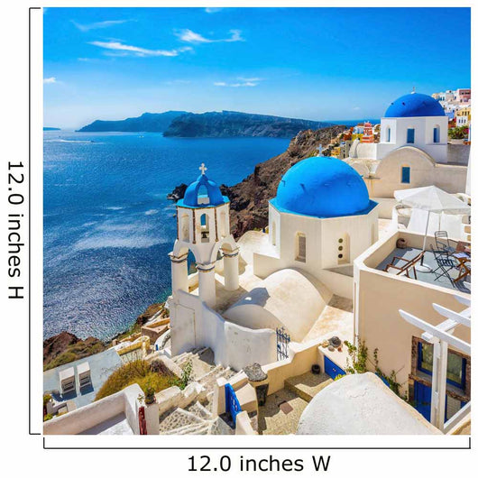 Santorini Blue Dome Churches Wall Decal