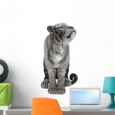 White Tiger Wall Decal Design 4 shown on a wall