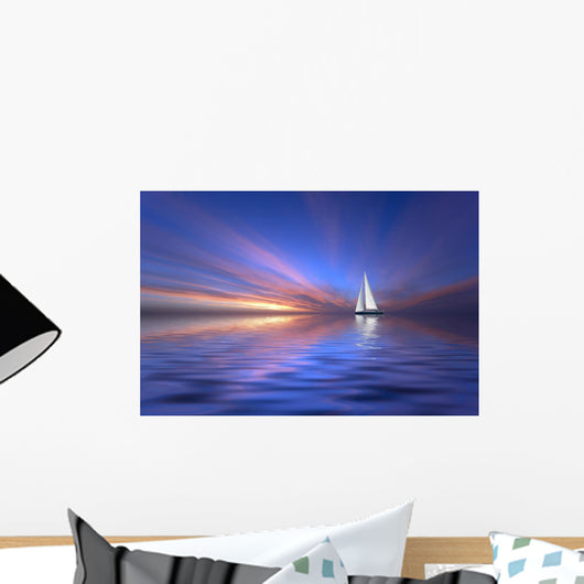 Sailing and Sunset Wall Decal