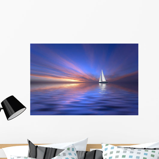 Sailing and Sunset Wall Decal