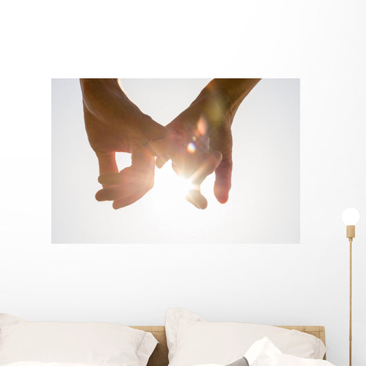 Couple Holding Hands toward Wall Decal