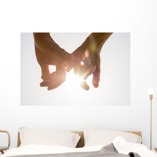 Couple Holding Hands toward Wall Decal