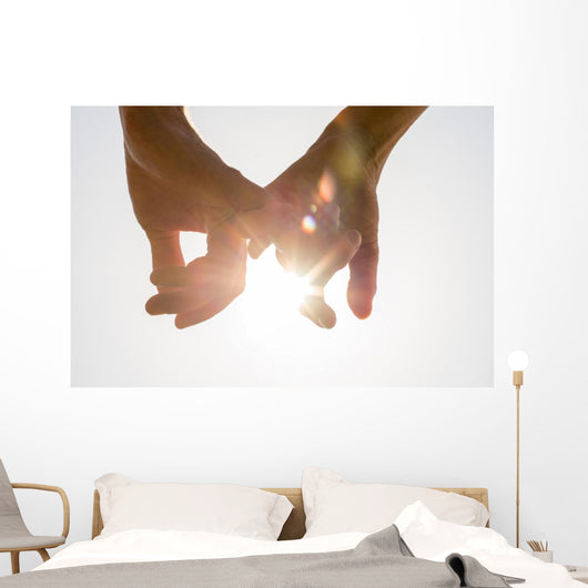Couple Holding Hands toward Wall Decal